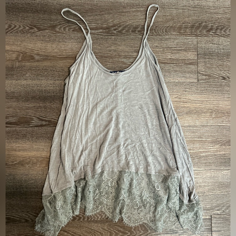 grey lace tank